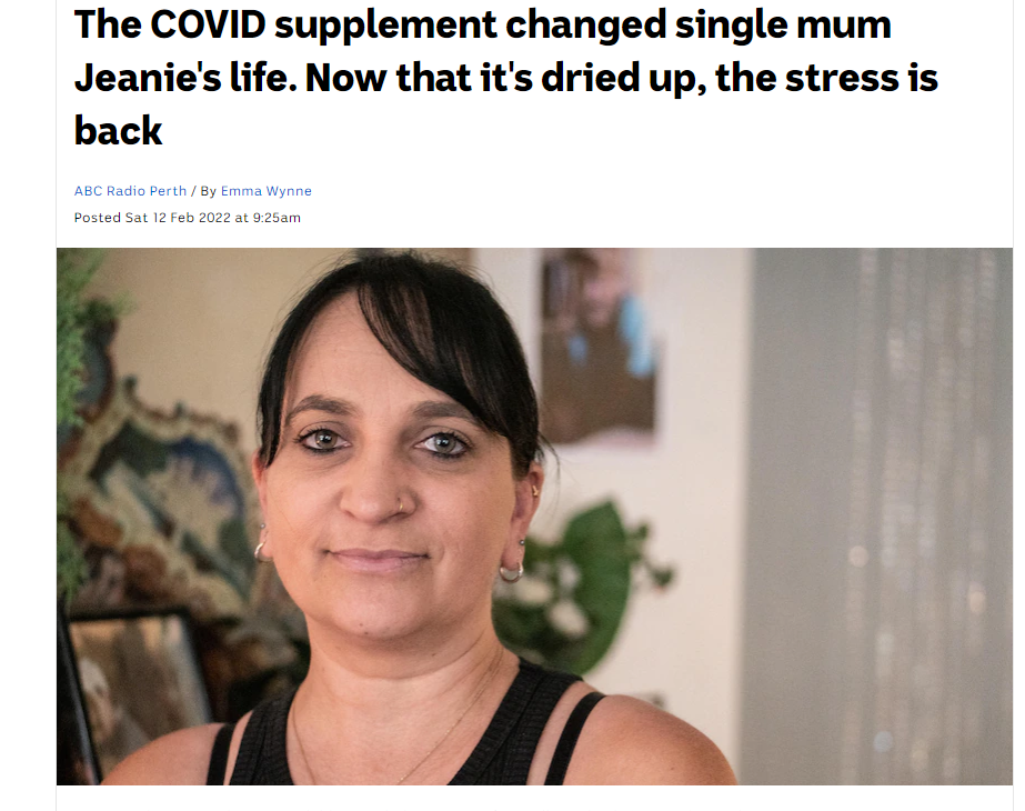The COVID supplement changed single mum Jeanie’s life. Now that it’s